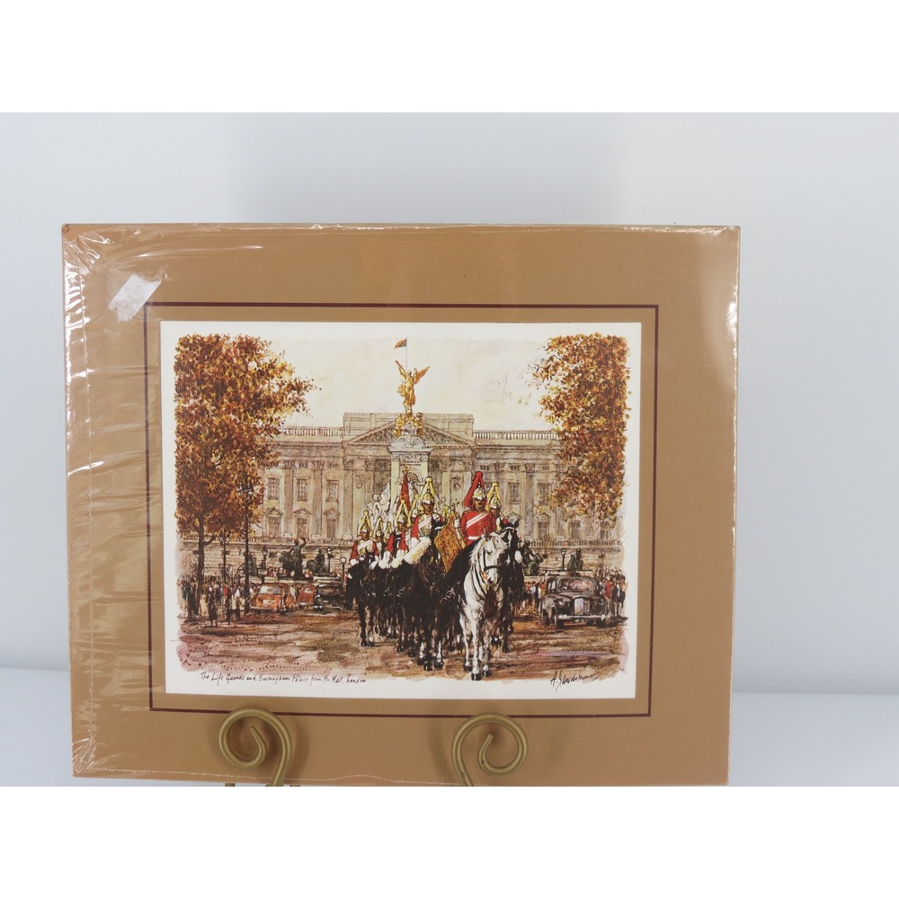 Vintage Walt Disney Buckingham Palace Life Guards Art Print London 12x10